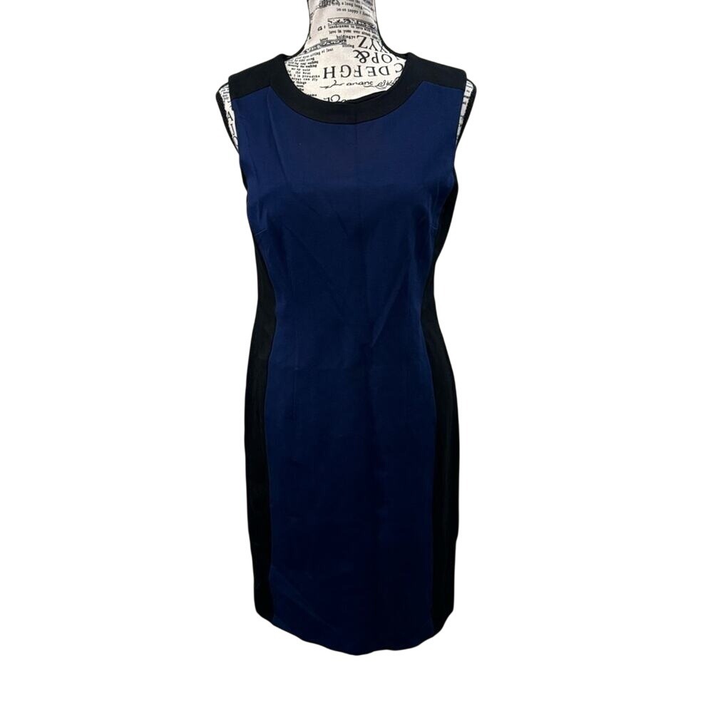 Ann Taylor blue black sleeveless dress size 4